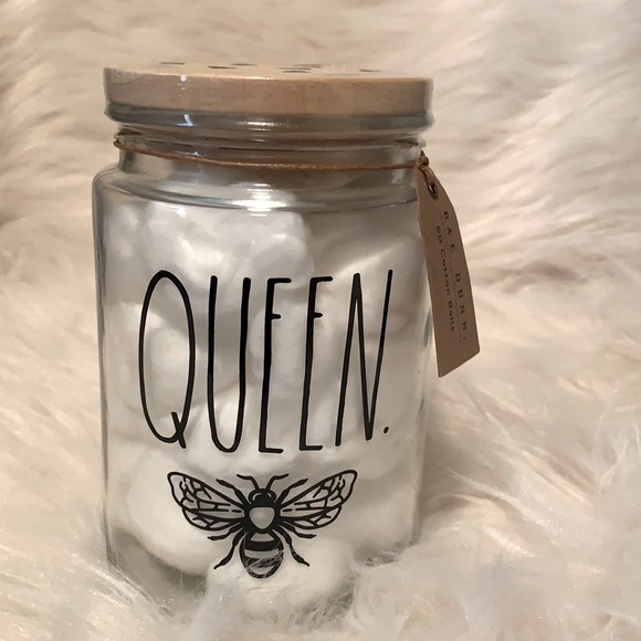 Rae Dunn Queen Cotton Balls Jar - Picture 1 of 3